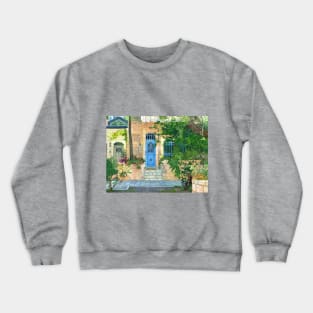 Blue door, Jerusalem scene Crewneck Sweatshirt